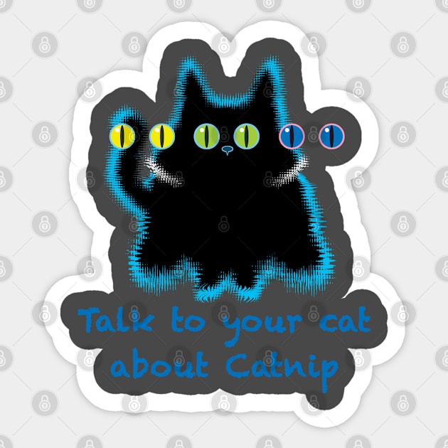 Cat under Catnip effects Sticker by Brash Ideas